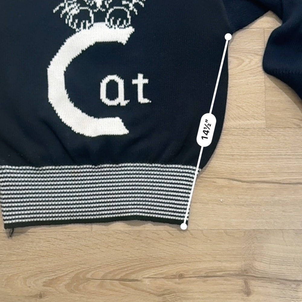 Rawlings Cat Boatneck Knit Sweater Vintage Rare - Picture 5 of 14